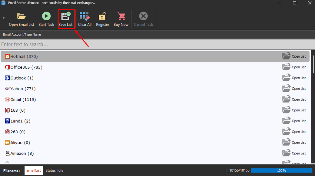 Email extraction from local files