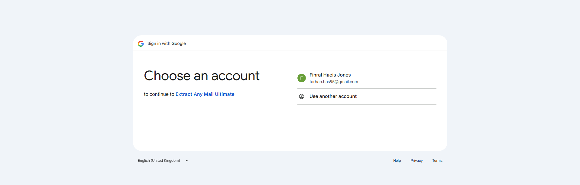 Choose Account