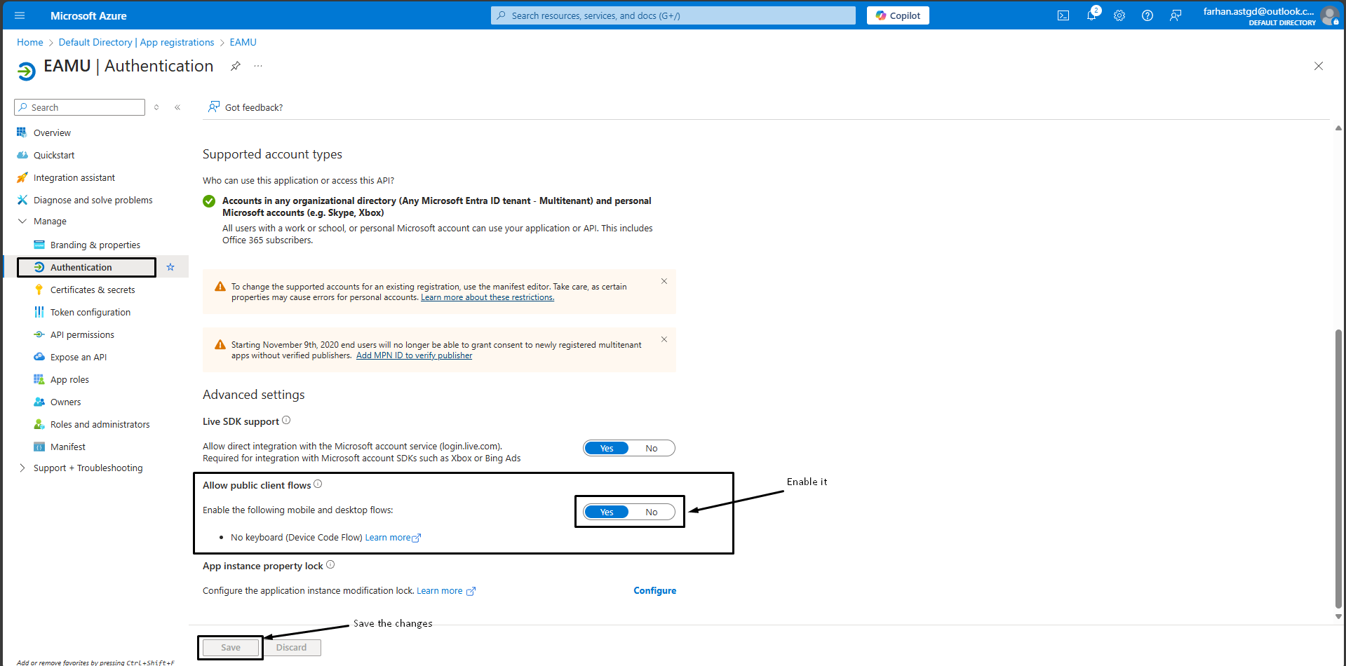 Enable Client Flow