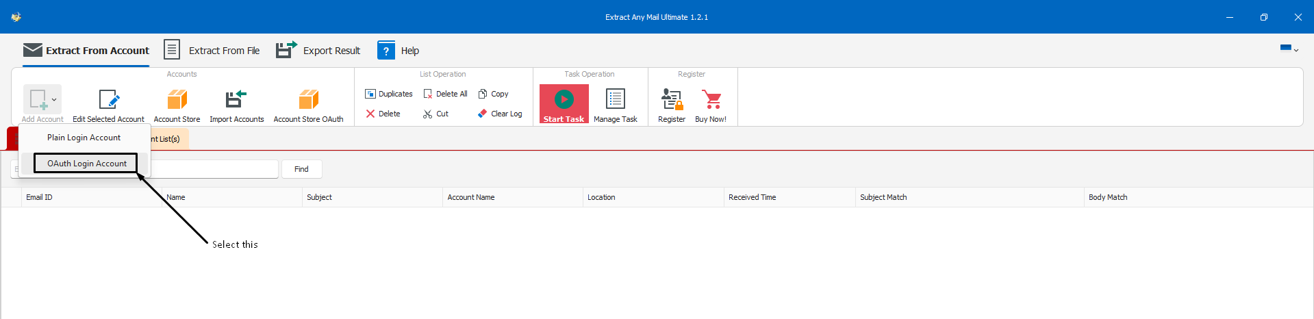 OAuth Login Account