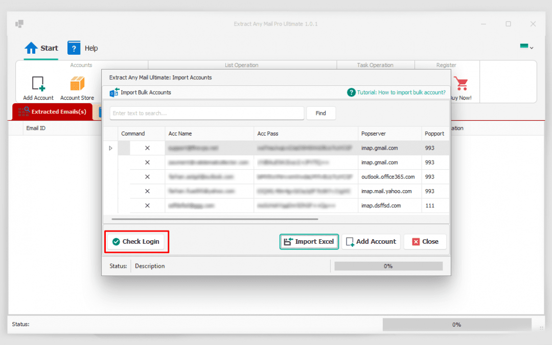 How to import bulk emails.