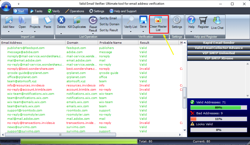 Removing Invalid Emails from a List Without Removing Recipient’s Other Information